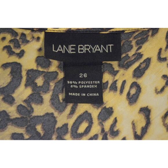Lane Bryant Leopard Cheetah Print Pop-over Top Sleeveless Shirt V-Neck Twisted - Picture 4 of 6